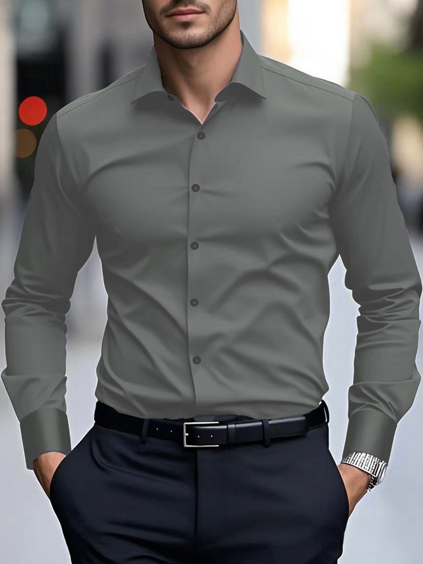 Spring And Autumn Long-sleeved White Shirt Formal Wear Slim Fit Business Workwear