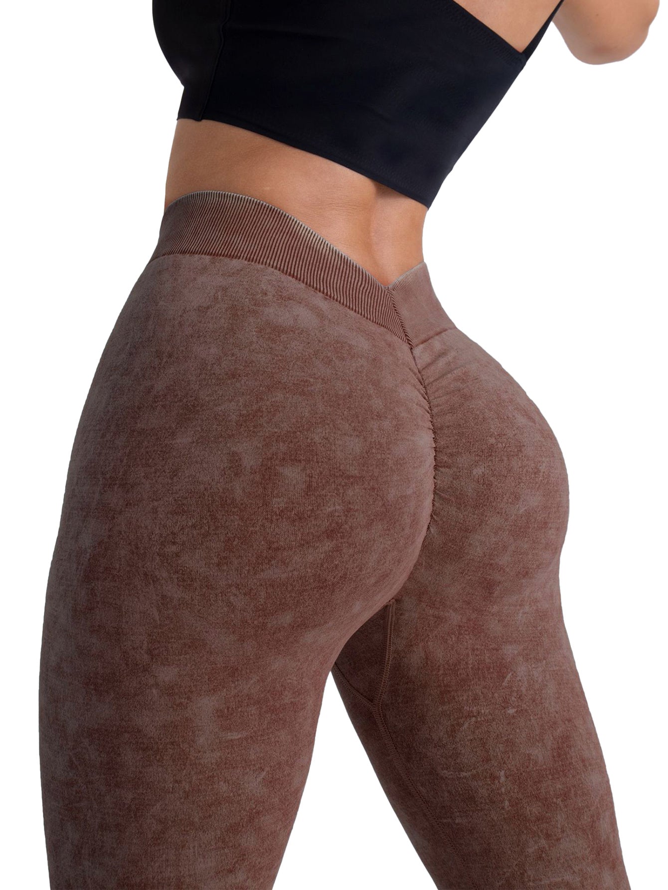 V Back Scrunch Butt Leggings for Women | Seamless Gym & Yoga