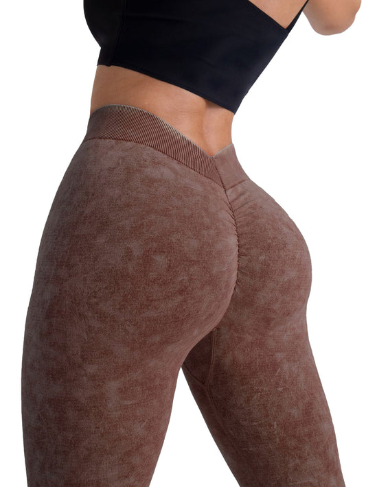 V Back Scrunch Butt Leggings for Women | Seamless Gym & Yoga