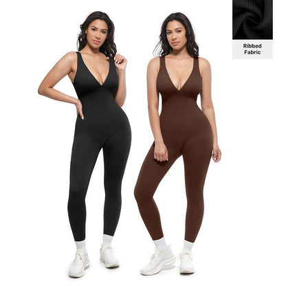 High-elasticity Fitness Tank Top, Seamless Aerial Yoga Jumpsuit For Women
