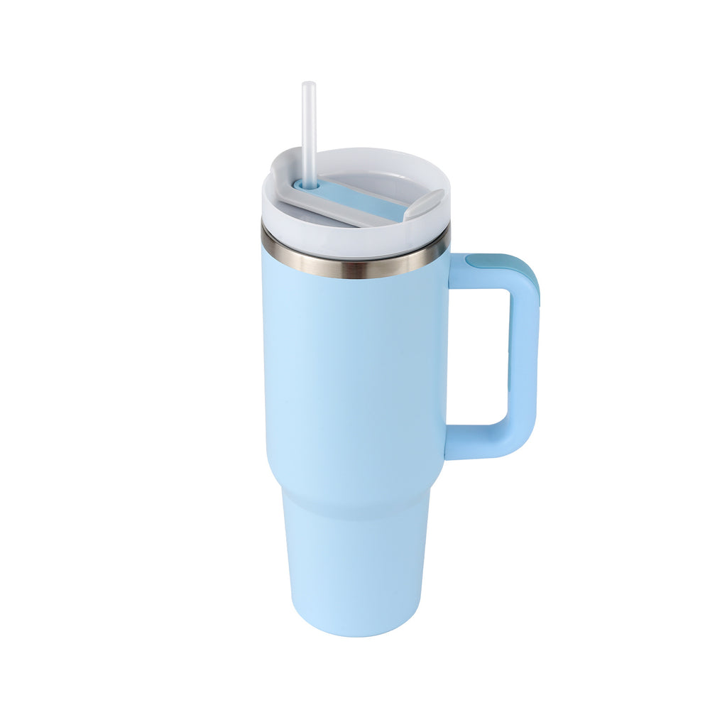 40 Oz Tumbler With Handle Straw Insulated, Stainless Steel Spill Proof Vacuum Coffee Cup Tumbler