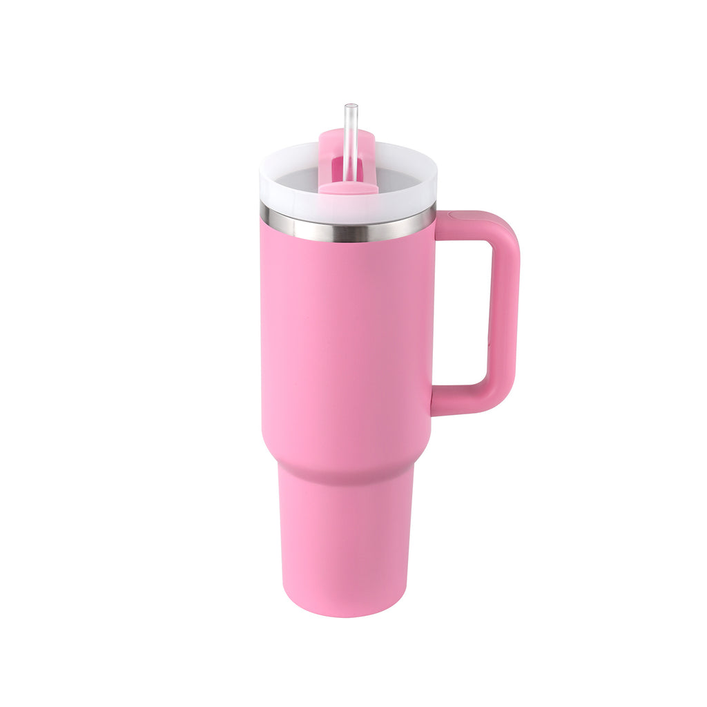 40 Oz Tumbler With Handle Straw Insulated, Stainless Steel Spill Proof Vacuum Coffee Cup Tumbler