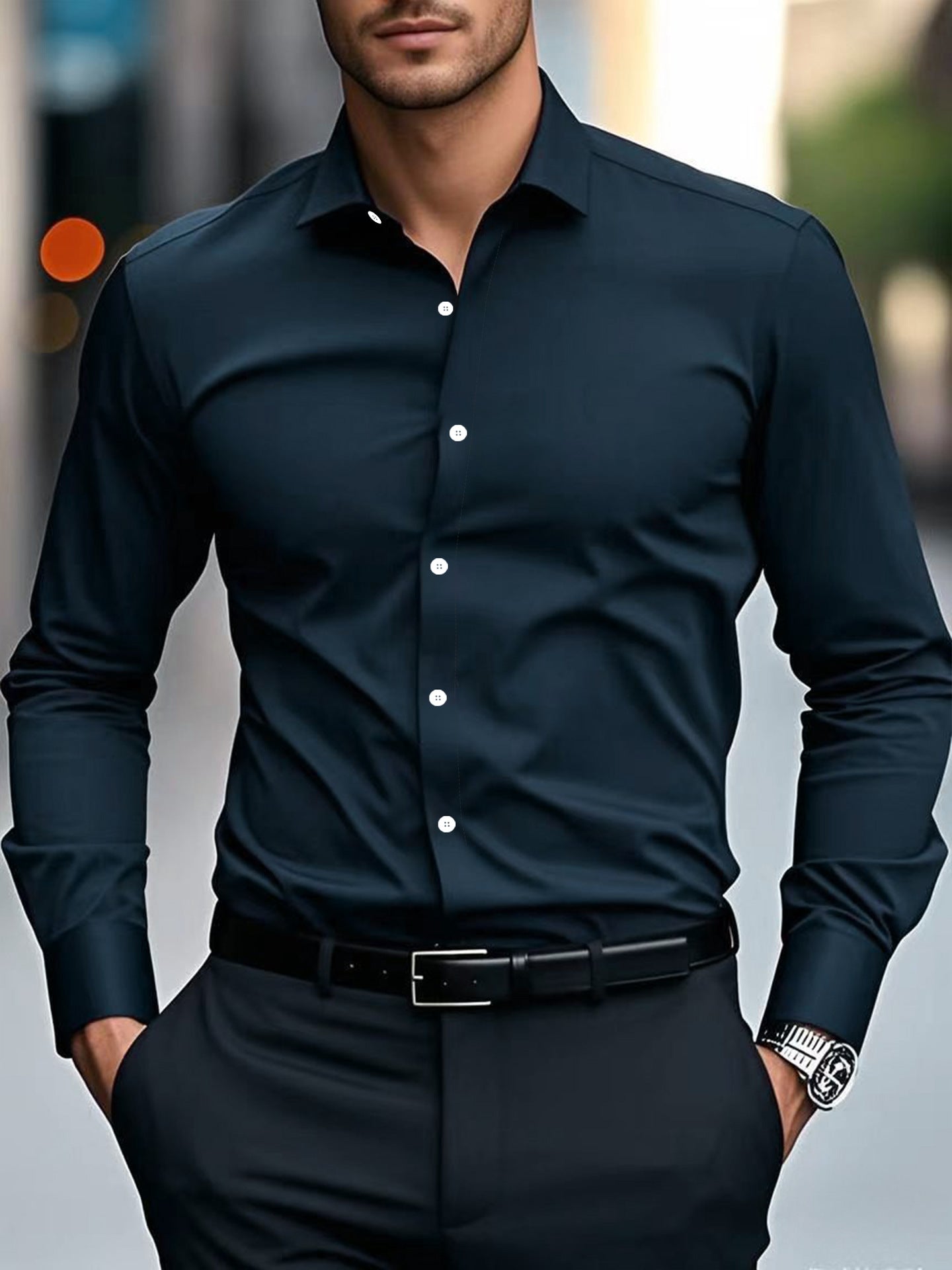 Spring And Autumn Long-sleeved White Shirt Formal Wear Slim Fit Business Workwear