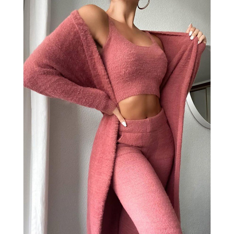 Cozy Pajama Set, 3 Piece Lounge Set, Cute Loungewear, Warm Suit Sets, Matching Set, Lounge Set,