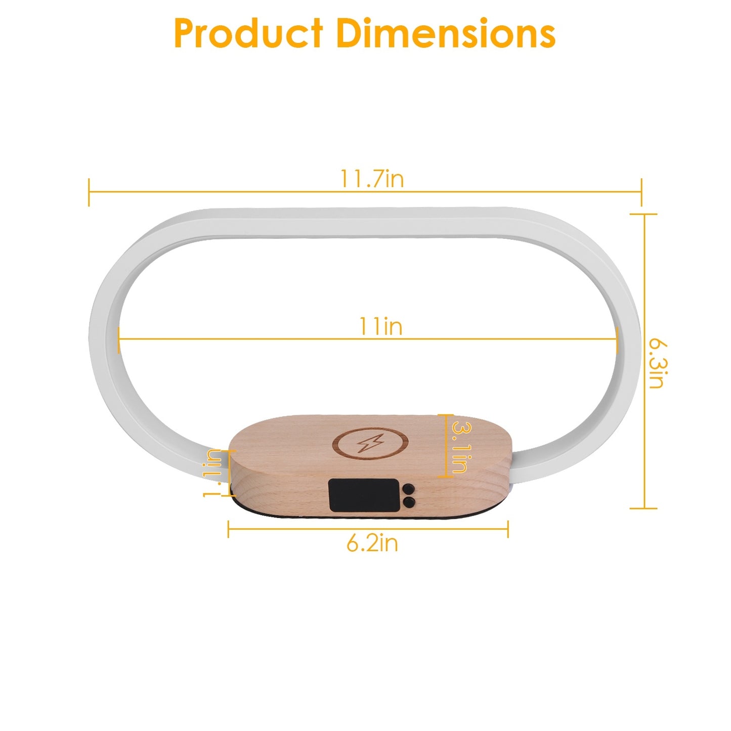 1 Set Bedside Table Lamp Touch Control Lamp With Clock Wireless Charging LED Desk Lamp Dimmable Nightstand Reading Lamp