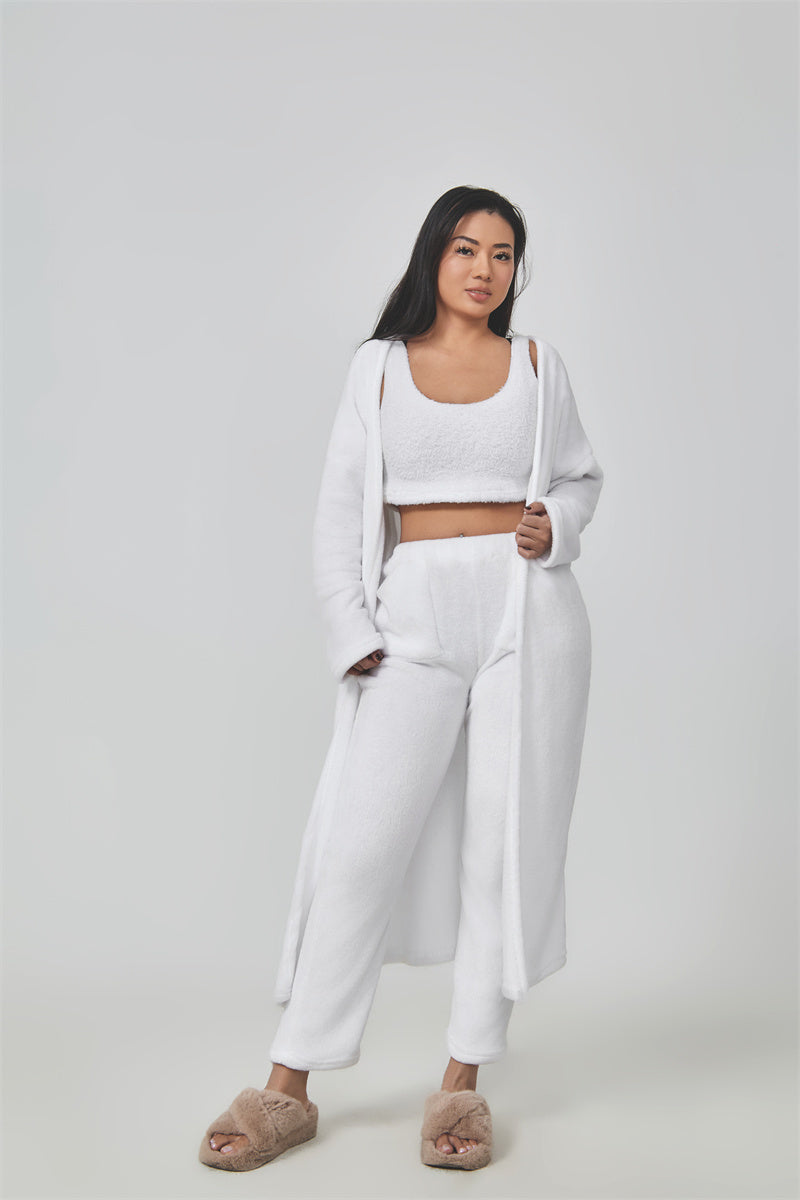 Cozy Pajama Set, 3 Piece Lounge Set, Cute Loungewear, Warm Suit Sets, Matching Set, Lounge Set,