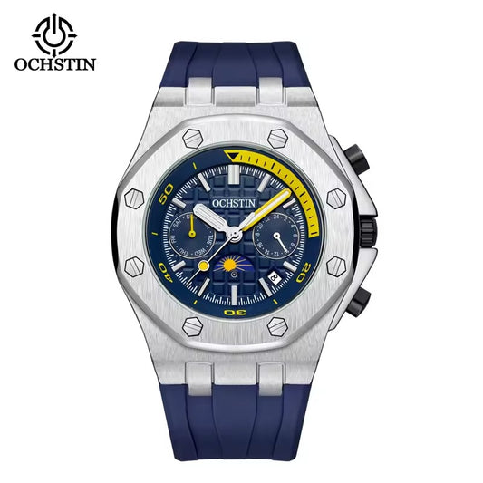 Ochstin Men’s Automatic Mechanical Watch | Moon Phase, Date & Week Display | Luminous Sport Wristwatch