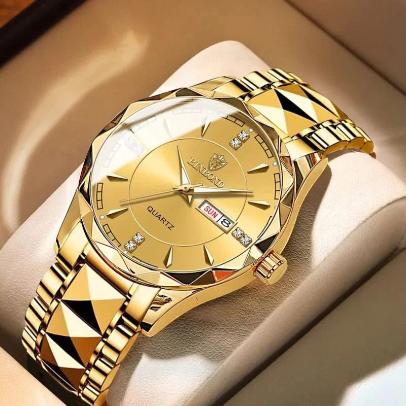 BOND Crescent Men’s Automatic Mechanical Watch | Moon Phase, Date & Week Display | Luminous Sport Wristwatch