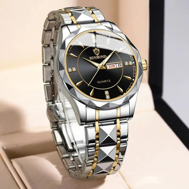 BOND Crescent Men’s Automatic Mechanical Watch | Moon Phase, Date & Week Display | Luminous Sport Wristwatch