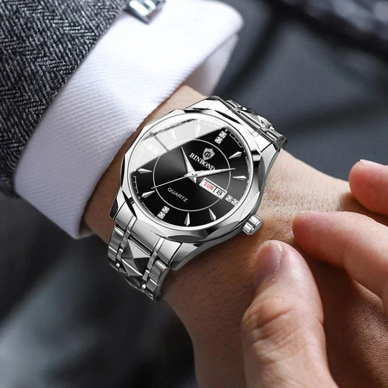 BOND Crescent Men’s Automatic Mechanical Watch | Moon Phase, Date & Week Display | Luminous Sport Wristwatch