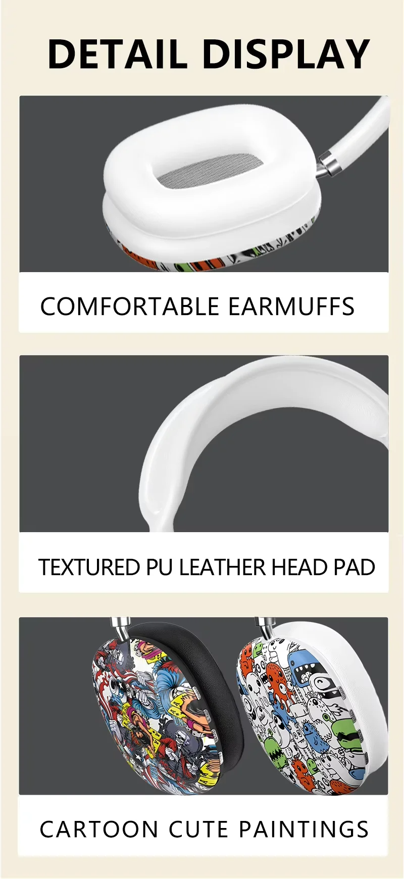 High-Quality Camouflage Wireless Headphones | Graffiti Style, Bluetooth 5.3, LED Battery Indicator, Gaming & Music Headset with Mic