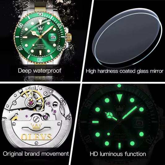 OLEVS 6650 Luxury Automatic Mechanical Watch for Men | Stainless Steel Waterproof Wristwatch