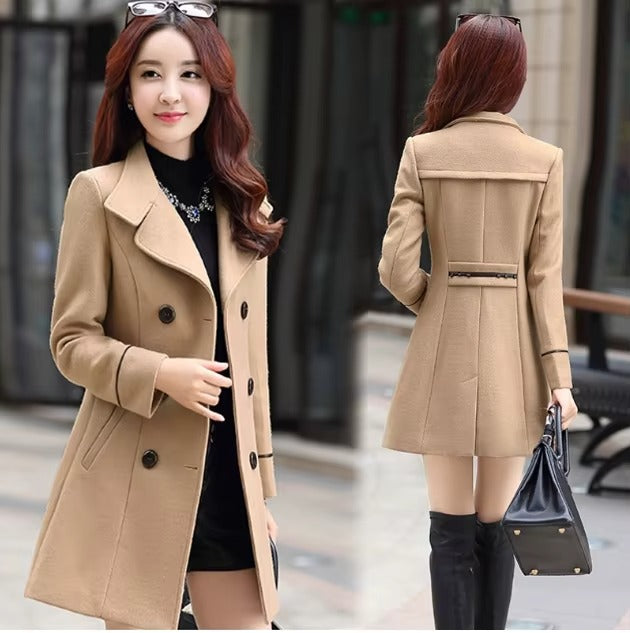 Liu Ming 2025 Women’s Woolen Trench Coat – Windproof Long Sleeve Winter Outwear with Cotton Filling | Hot Selling Coat
